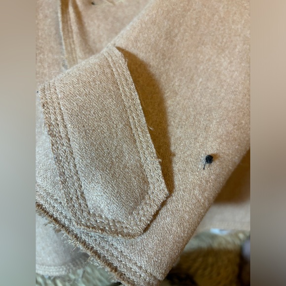 Uniqlo Jil Sander +J Peacoat Coat Jacket Women Size XSmall Camel Tan Raw Hem - Picture 10 of 15